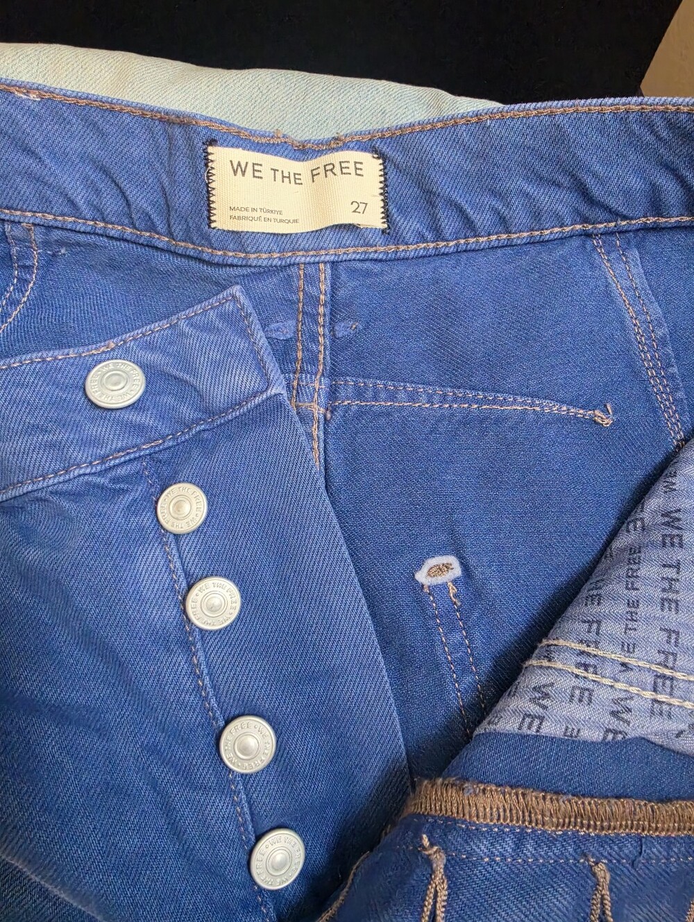 NWOT We The Free Good Luck Mid Rise Barrel Jeans in Blue Jay - Picture 6 of 13
